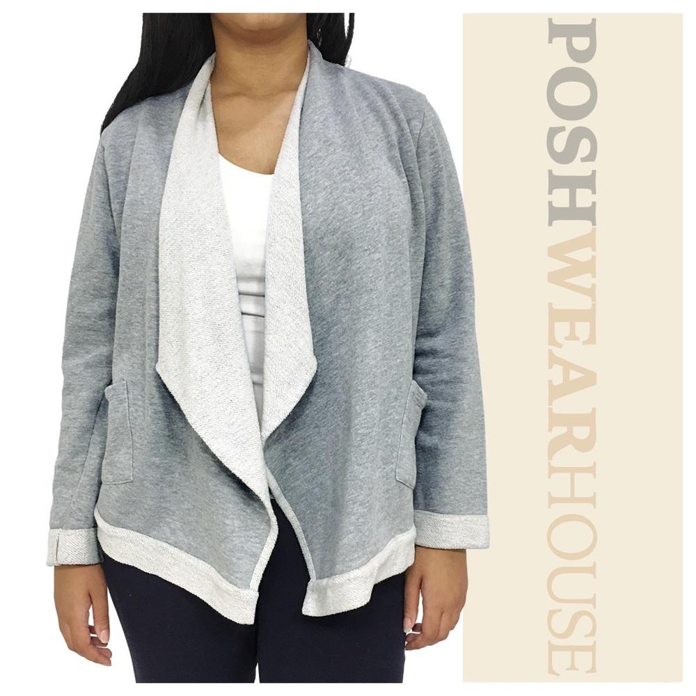 Heather Gray Knit Swing Blazer 2 in stock, 1 M, 1L - Picture 2 of 3